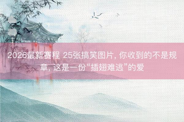 2026最新赛程 25张搞笑图片， 你收到的不是规章， 这是一份“插翅难逃”的爱