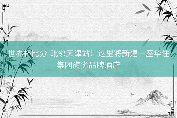 世界杯比分 毗邻天津站！这里将新建一座华住集团旗劣品牌酒店