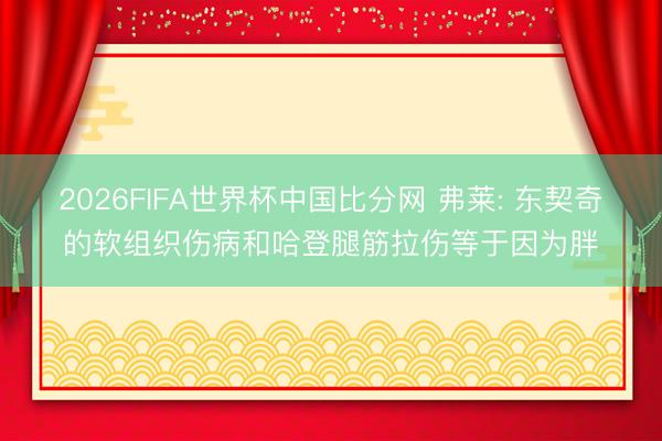 2026FIFA世界杯中国比分网 弗莱: 东契奇的软组织伤病和哈登腿筋拉伤等于因为胖
