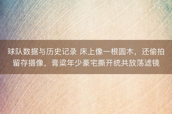 球队数据与历史记录 床上像一根圆木，还偷拍留存摄像，膏粱年少豪宅撕开统共放荡滤镜
