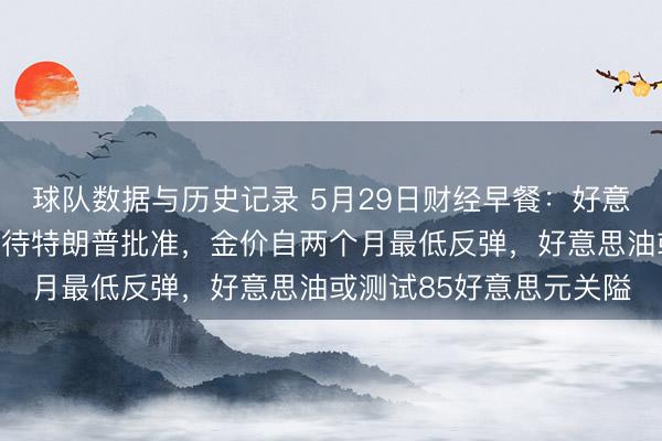 球队数据与历史记录 5月29日财经早餐：好意思伊或达成宽恕备忘录待特朗普批准，金价自两个月最低反弹，好意思油或测试85好意思元关隘